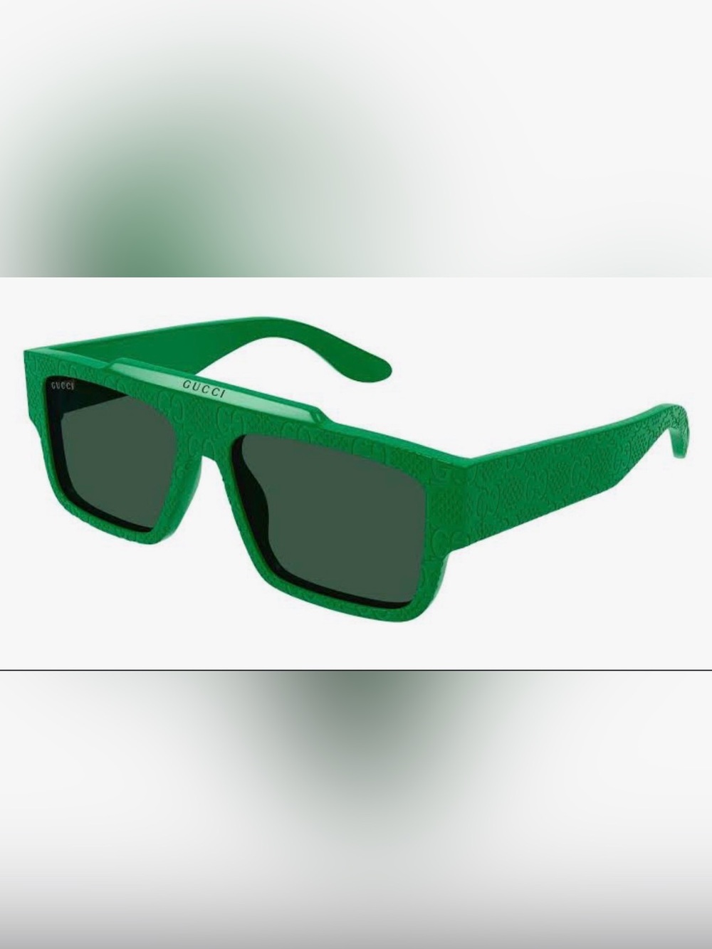 Gucci Green Rectangular Sunglasses